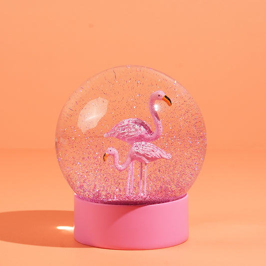 Flamingo snow globe